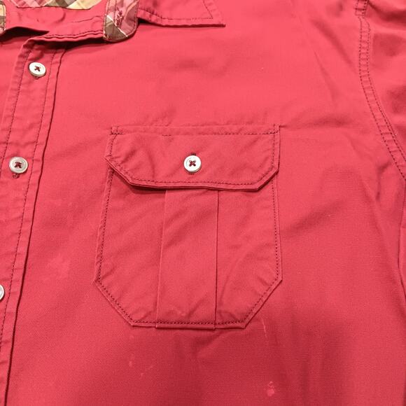 IZOD Men's‎ Button-Down Long Sleeve Casual Shirt Size XLarge Red - Picture 12 of 14